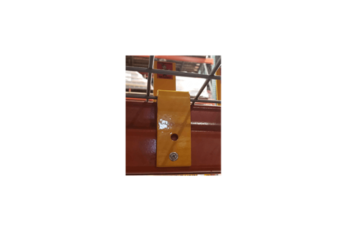Save-ty Yellow Beam Pallet Stop Installed With Tek-Screws